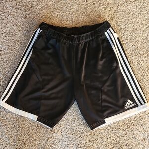 Adidas Men's Black and White Athletic Shorts